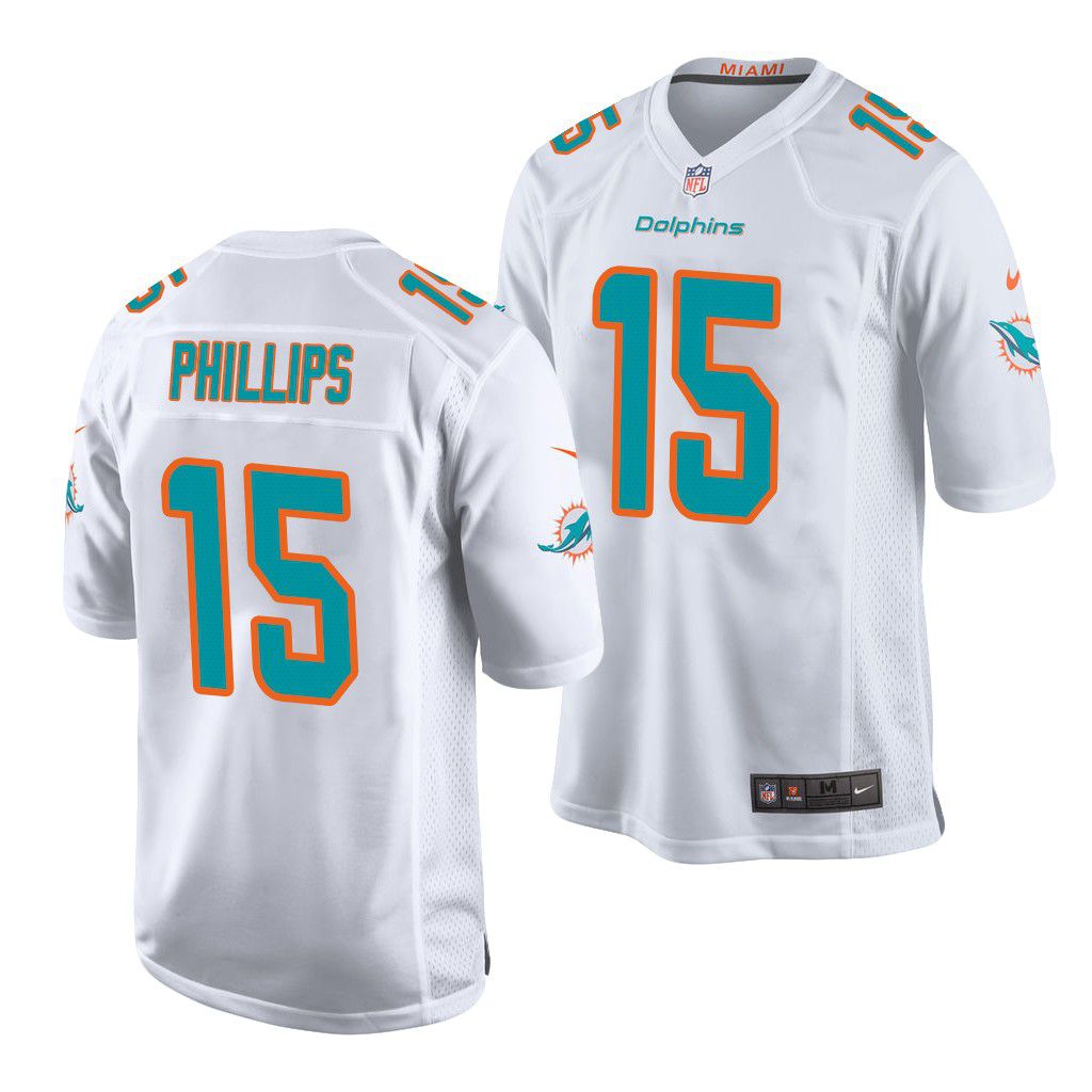 Men Miami Dolphins 15 Jaelan Phillips Nike White 2021 Draft First Round Pick Game NFL Jersey